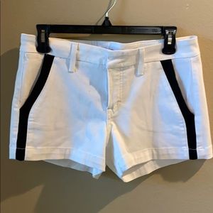 White & Black Colorblocked stretchy Shorts